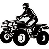 Attack Graphics Rider Decals 4x4 ATV Black