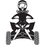 Attack Graphics Ride Life Family Window Decal 2.25" x 3" ATV Girl Black