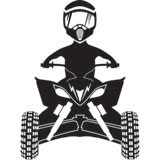 Attack Graphics Ride Life Family Window Decal 3" x 4" ATV Man Black