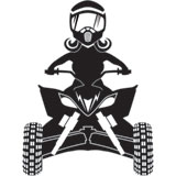 Attack Graphics Ride Life Family Window Decal 3" x 4" ATV Woman Black