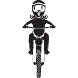 Attack Graphics Ride Life Family Window Decal 1.5" x 3.5" MC Girl Black