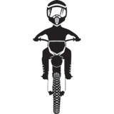 Attack Graphics Ride Life Family Window Decal 2" x 4.75" MC Man Black