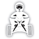 Attack Graphics Ride Life Family Window Decal 3" x 4" ATV Man White