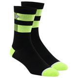 100% Flow Performance Socks Black/Fluo Yellow