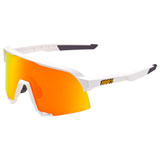 100% S3 Sunglasses Soft Tact White Frame/HiPER Red Multilayer Mirror Lens