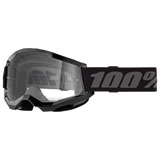 100% Strata 2 Goggle Black Frame/Clear Lens