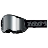 100% Strata 2 Goggle Black Frame/Silver Mirror Lens