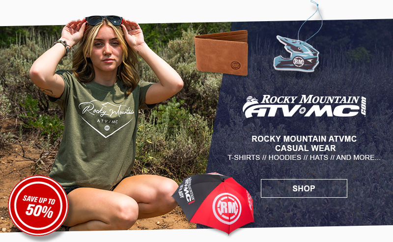 Rocky Mountain ATVMC casual wear - t-shirts hoodies hats and more... Save up to 50 percent - SHOP