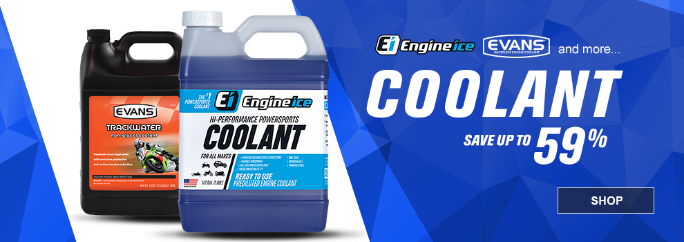 Coolant, Engine Ice, EVANS, and more, Save up to 59 percent, a jug of Engine Ice Coolant and EVANS Trackwater, link, shop