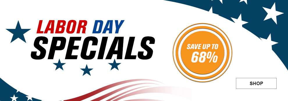 Labor Day Specials, Save up to 68 percent, American Flag design, link, shop