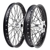 Tusk Impact Complete Front and Rear Wheel Black Rim/Black Spoke/White Hub