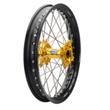 Tusk Impact Complete Wheel - Rear Black Rim/Silver Spoke/Yellow Hub