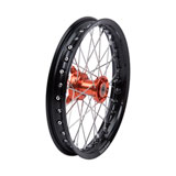 Tusk Impact Complete Wheel - Front Black Rim/Silver Spoke/Orange Hub