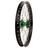 Tusk Impact Complete Wheel - Front Black Rim/Silver Spoke/Green Hub