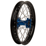 Tusk Impact Complete Wheel - Rear Black Rim/Silver Spoke/Blue Hub